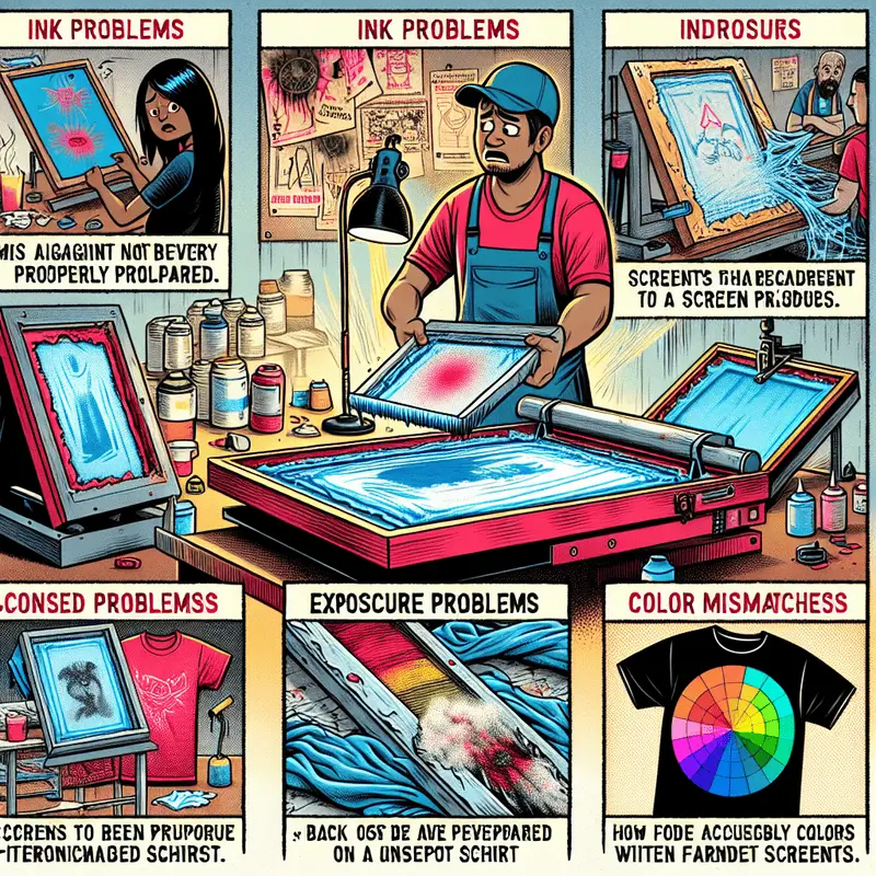 What are some common problems encountered during screen printing?