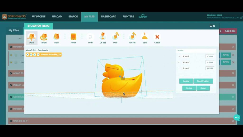 3DPrinterOS interface