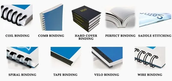 the different binding options available